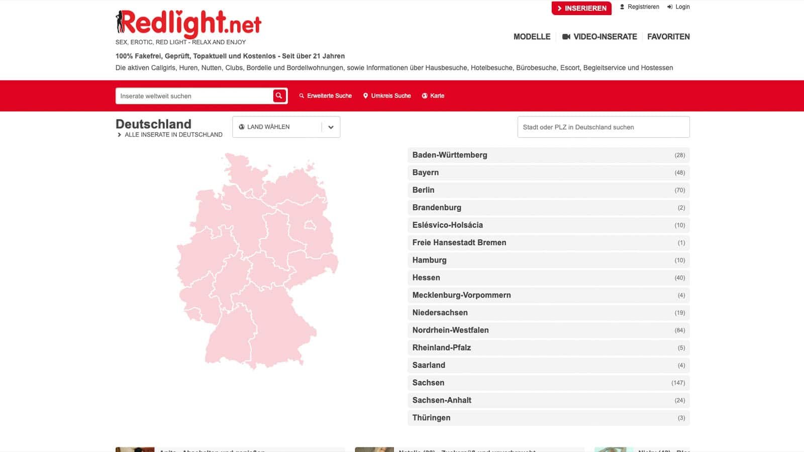 Auf Redlight.net lassen sich unter anderem Prostituierte ins Hotel bestellen