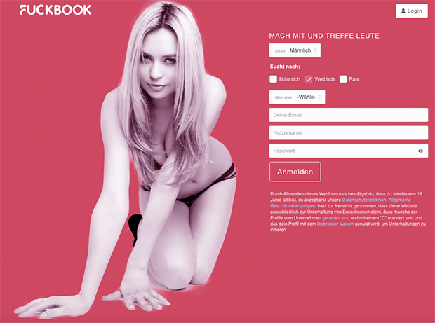 Sehr beliebtes Sexportal als Facebook Alternative ist Fuckbook.com