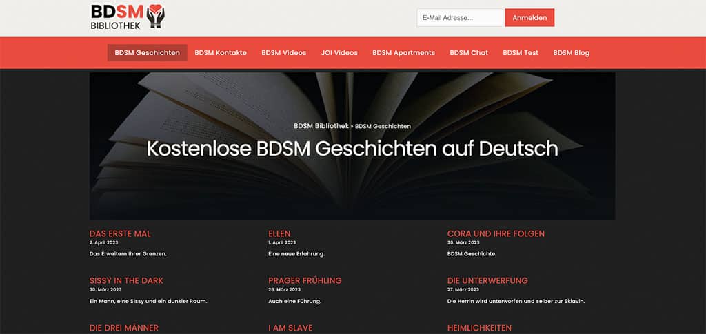 Deutsche BDSM Geschichten gibt es in der BDSM Bibliothek